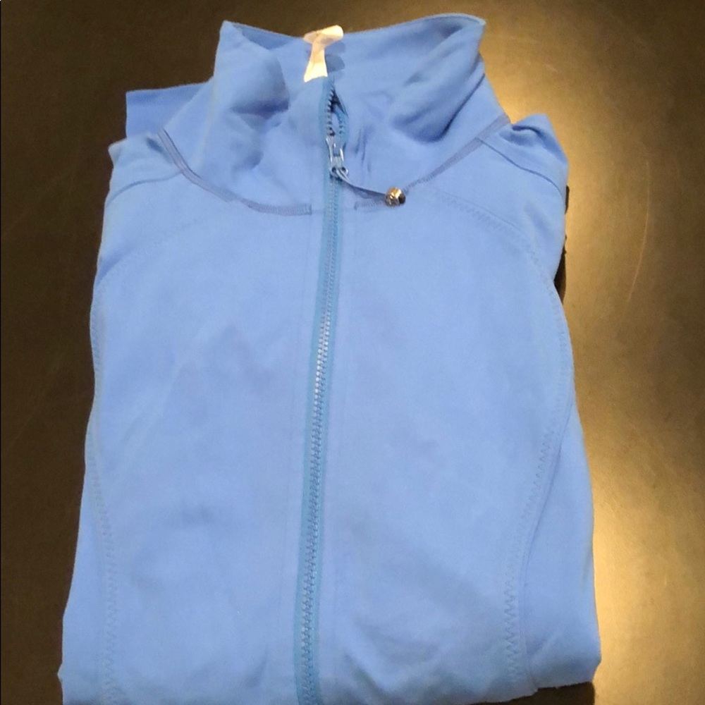 Full zip long jacket with thumb cuffs